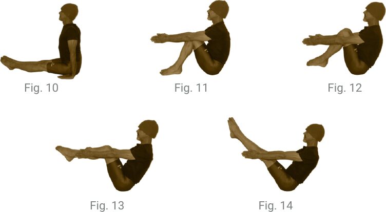 The Asana Approach Technique applied to Navasana — a phased progression from Dandasana to the full boat pose